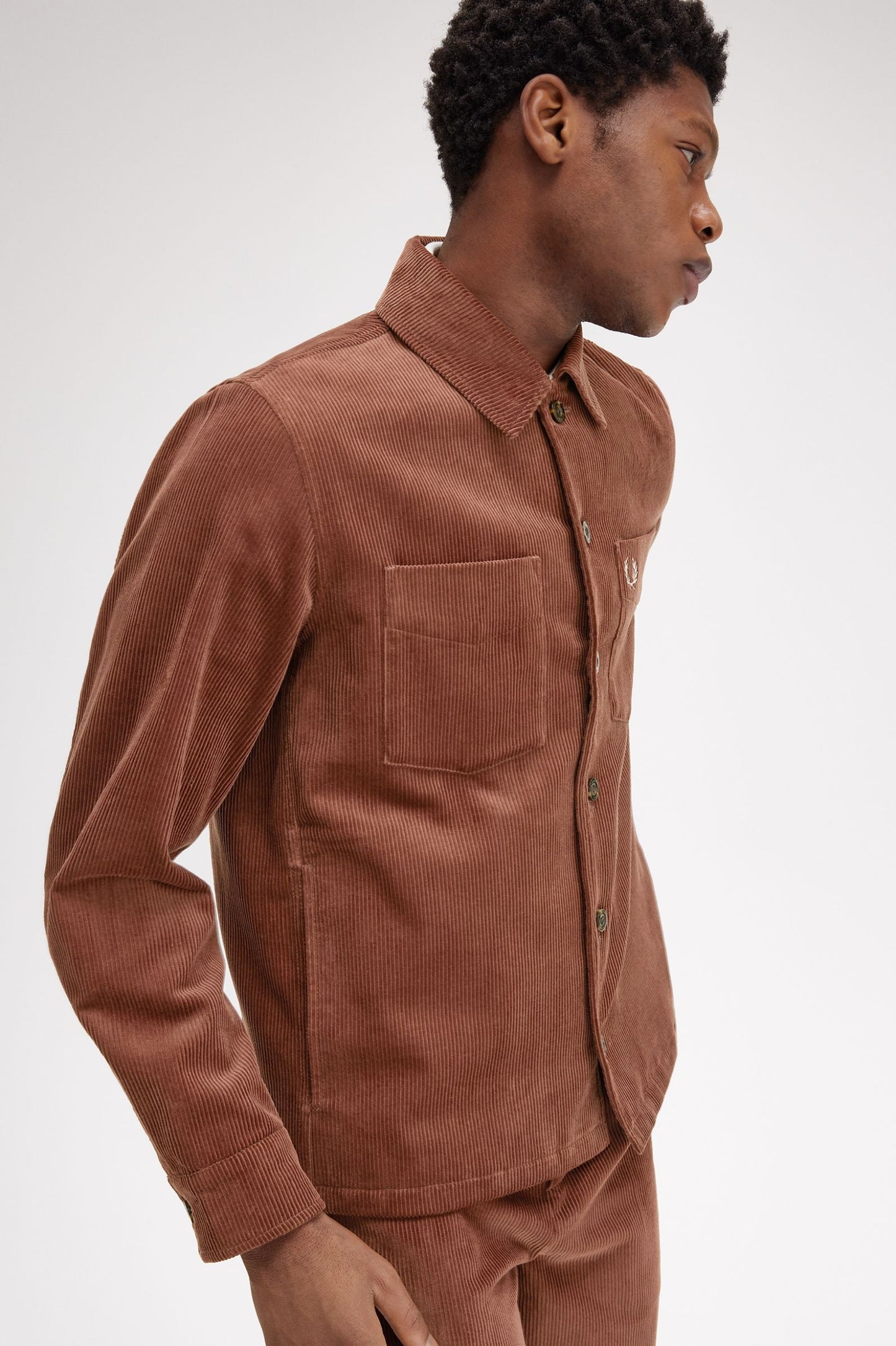 Fred Perry Corduroy Overshirt Whiskey Brown