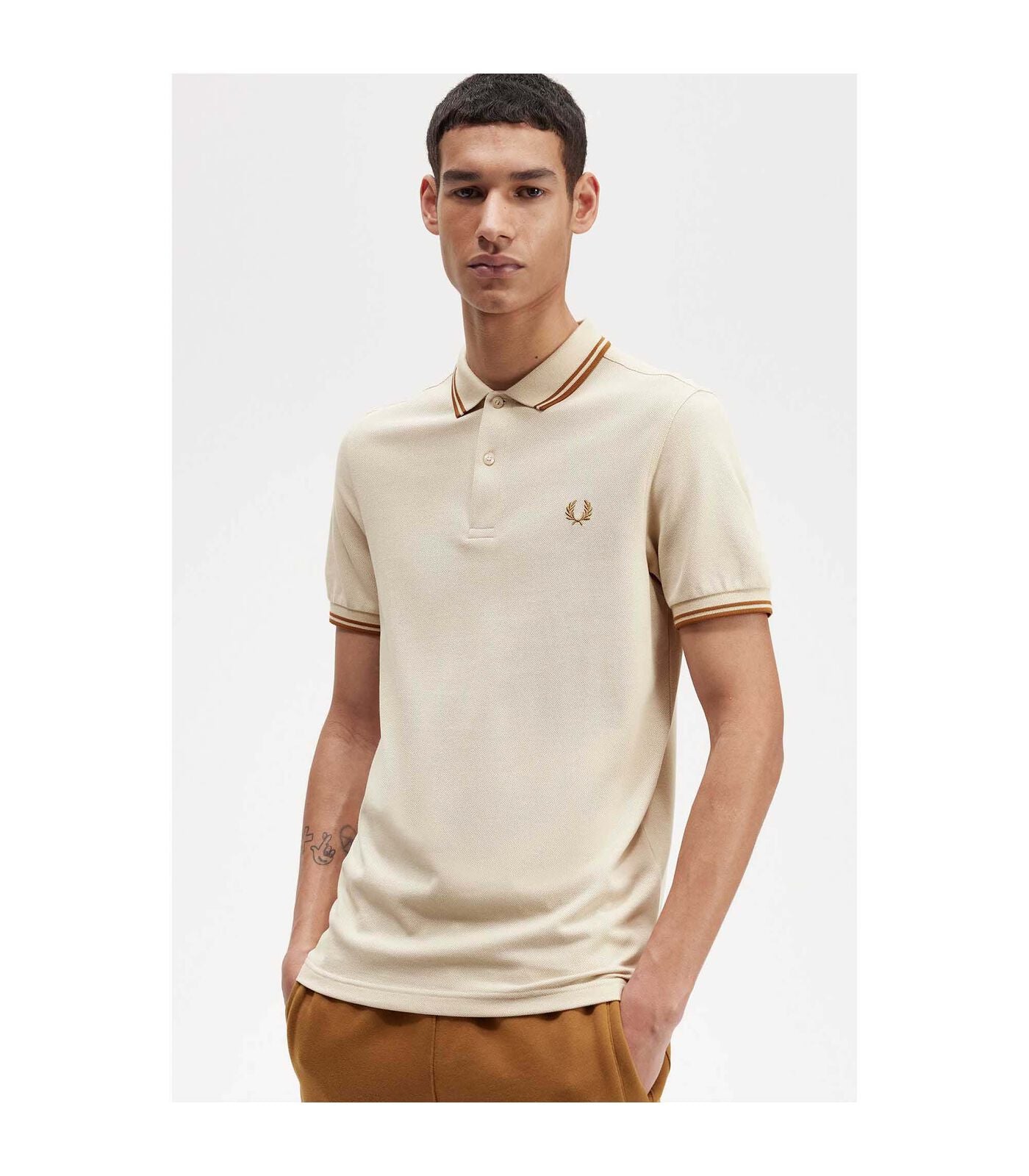 Fred Perry Polo M3600 Oatmeal / Whiskey Brown / Whiskey Brown