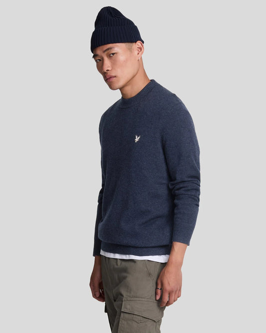 Lyle & Scott Premium Cashmere Blend Crew Neck Jumper Midnight Navy