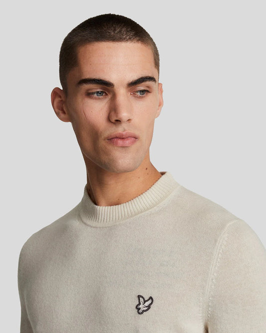 Lyle & Scott Premium Cashmere Blend Crew Neck Jumper Discovery Khaki