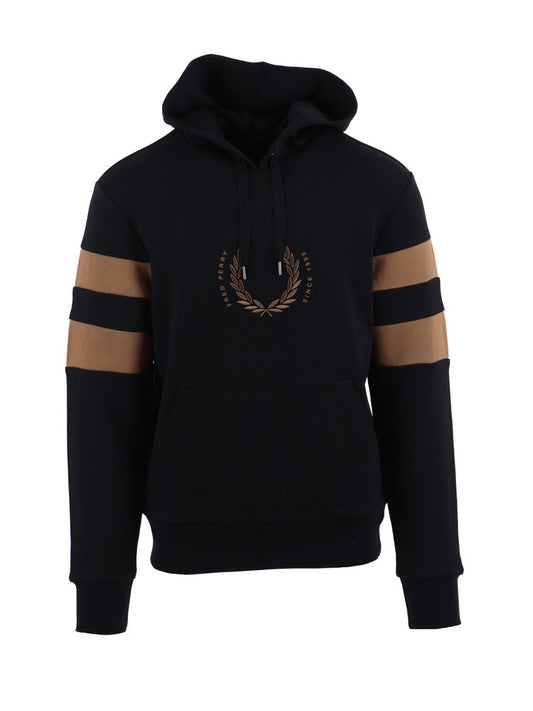 Fred Perry Taped Hooded Sweatshirt Black