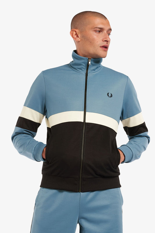 Fred Perry Panelled Track Jacket Ash Blue