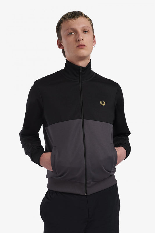 Fred Perry Colour Block Track Jacket Black