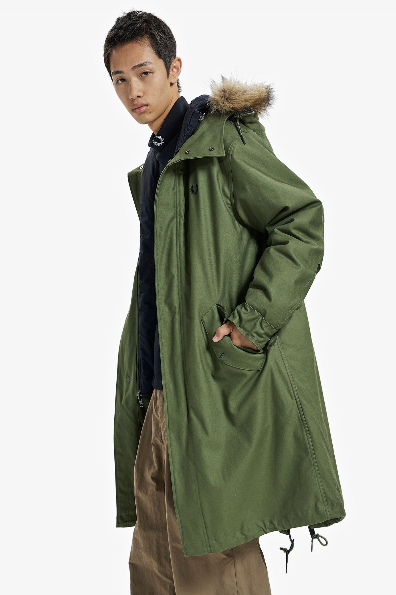 Fred Perry Jacket Zip-In Liner Parka Green