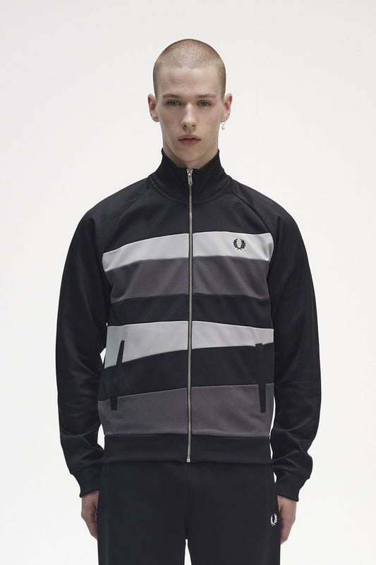 Fred Perry Contrast Panel Track Jacket Black