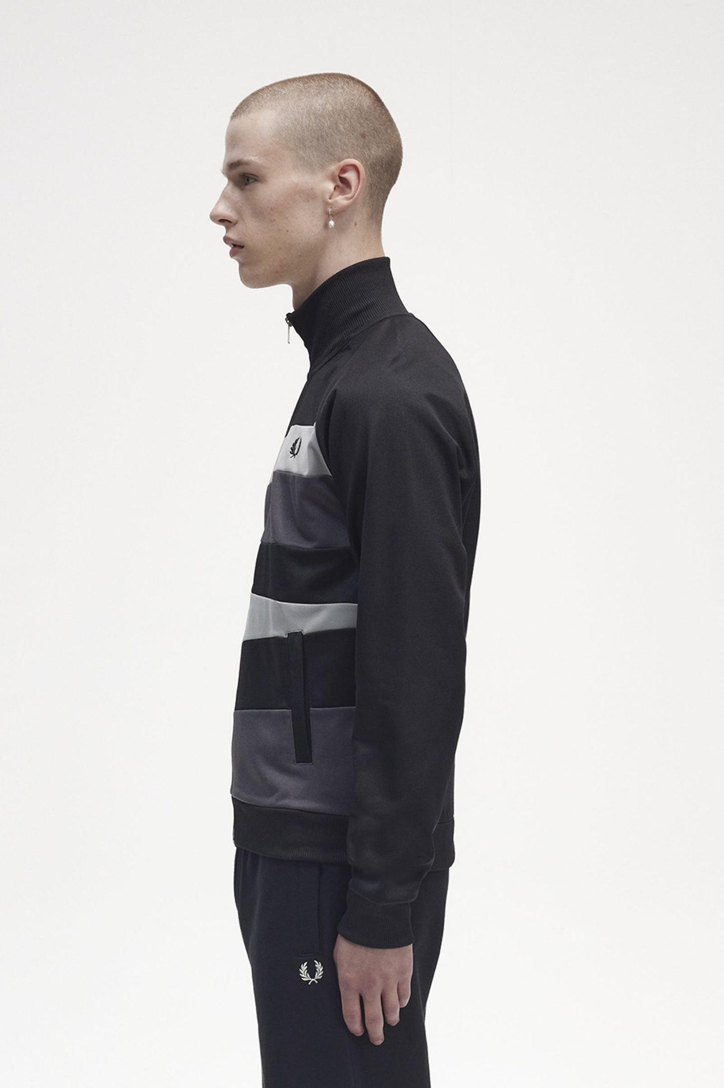 Fred Perry Contrast Panel Track Jacket Black
