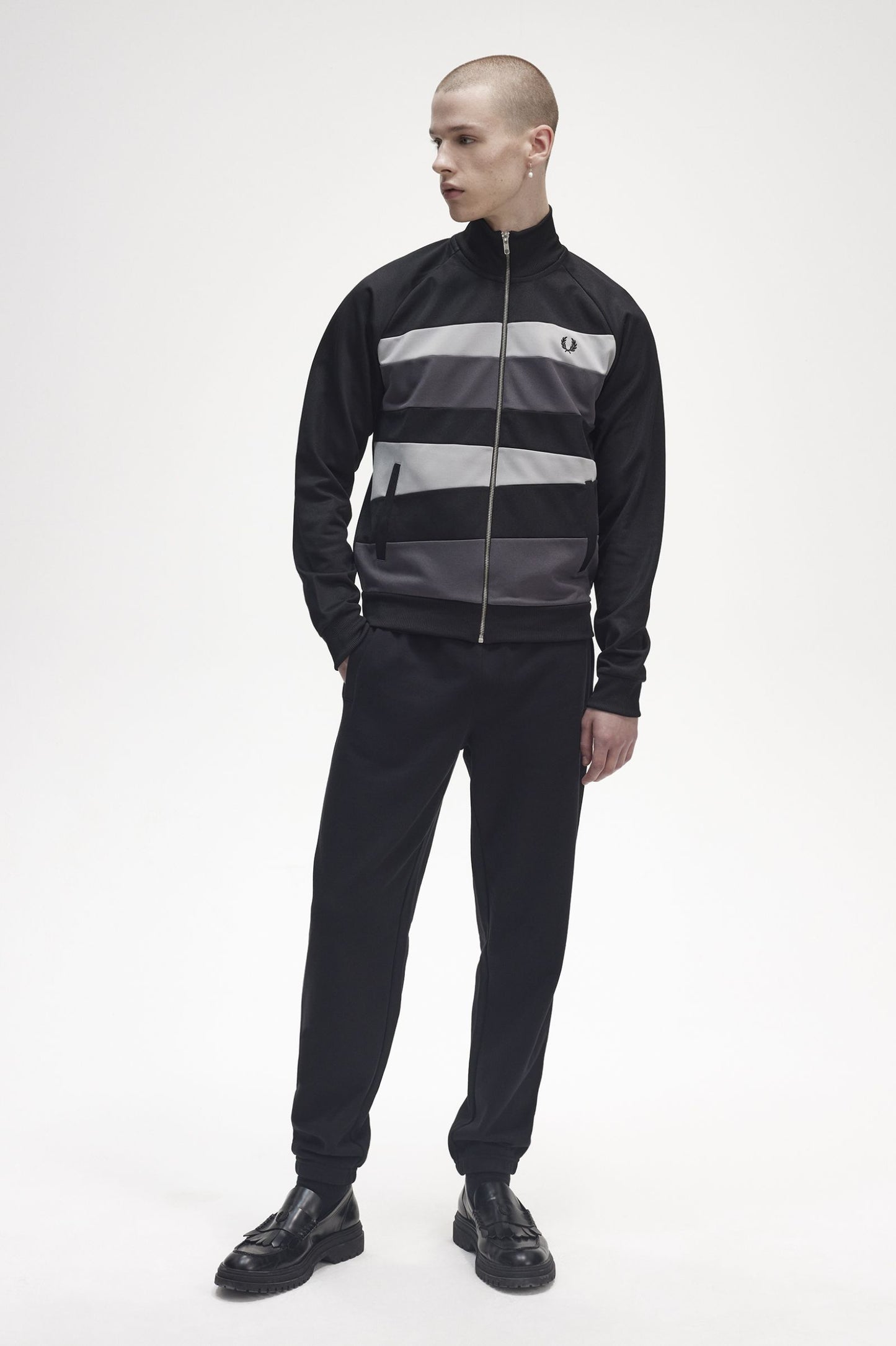 Fred Perry Contrast Panel Track Jacket Black