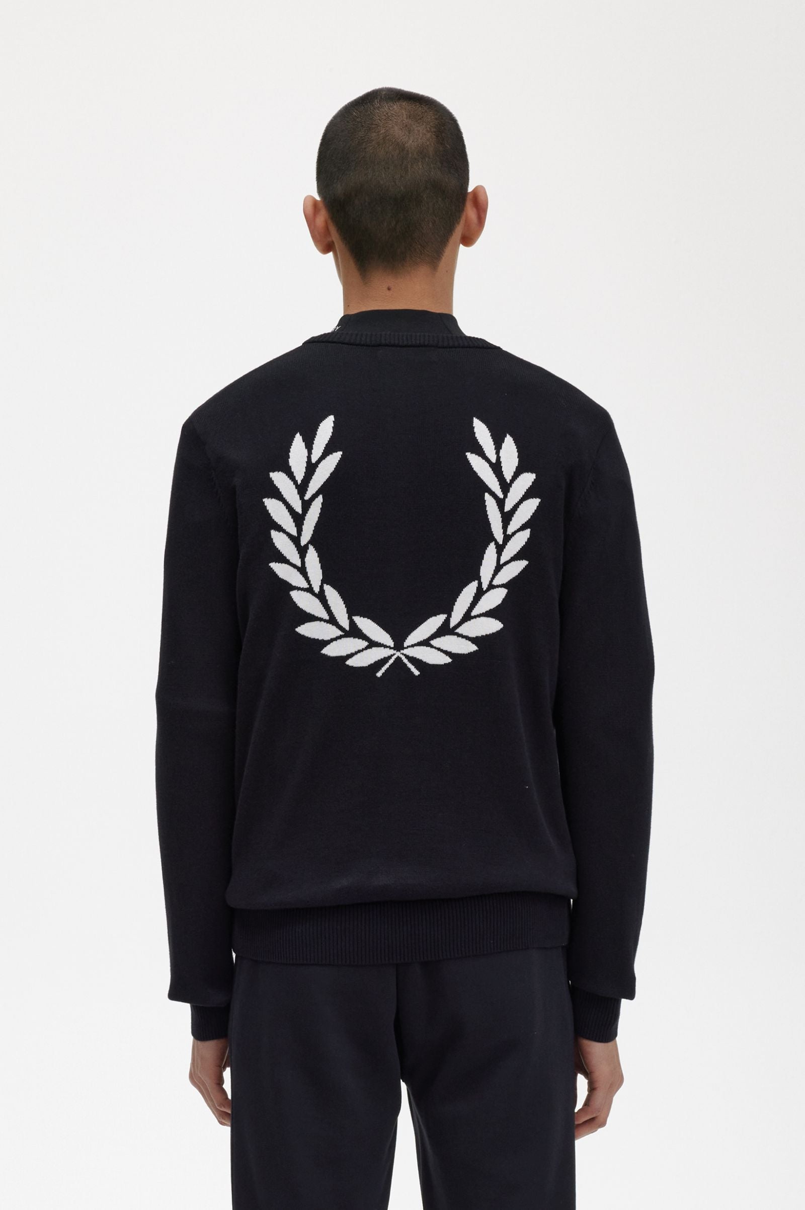 Fred Perry Graphic Laurel Wreath Jumper Black