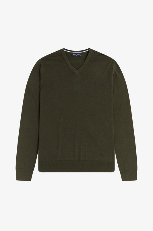 Fred Perry Classic V-Neck Jumper hunting Green