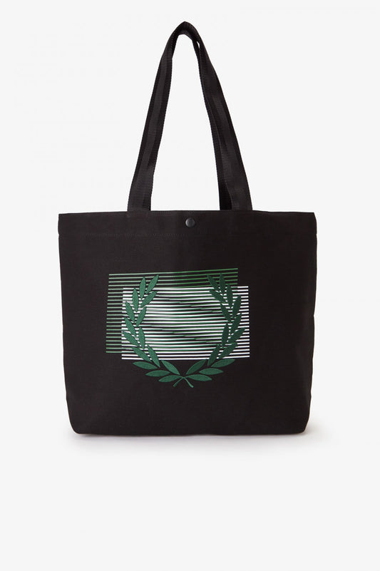 Fred Perry Glitch Graphic Tote Bag Black