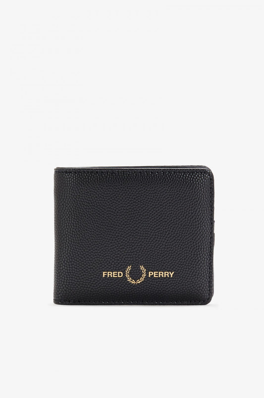 Fred Perry Scotch Grain Billfold Wallet Black