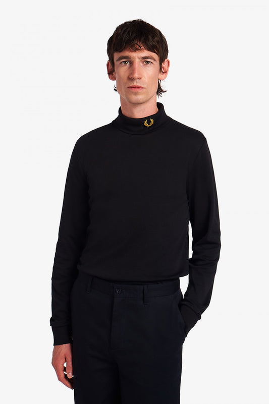 Fred Perry Roll Neck Top Black