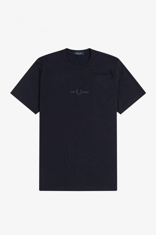 Fred Perry Laurel Embroidered T-Shirt Navy