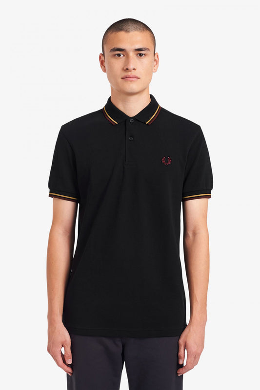 Fred Perry Polo M3600 Black / 1964 Gold / Aubergine