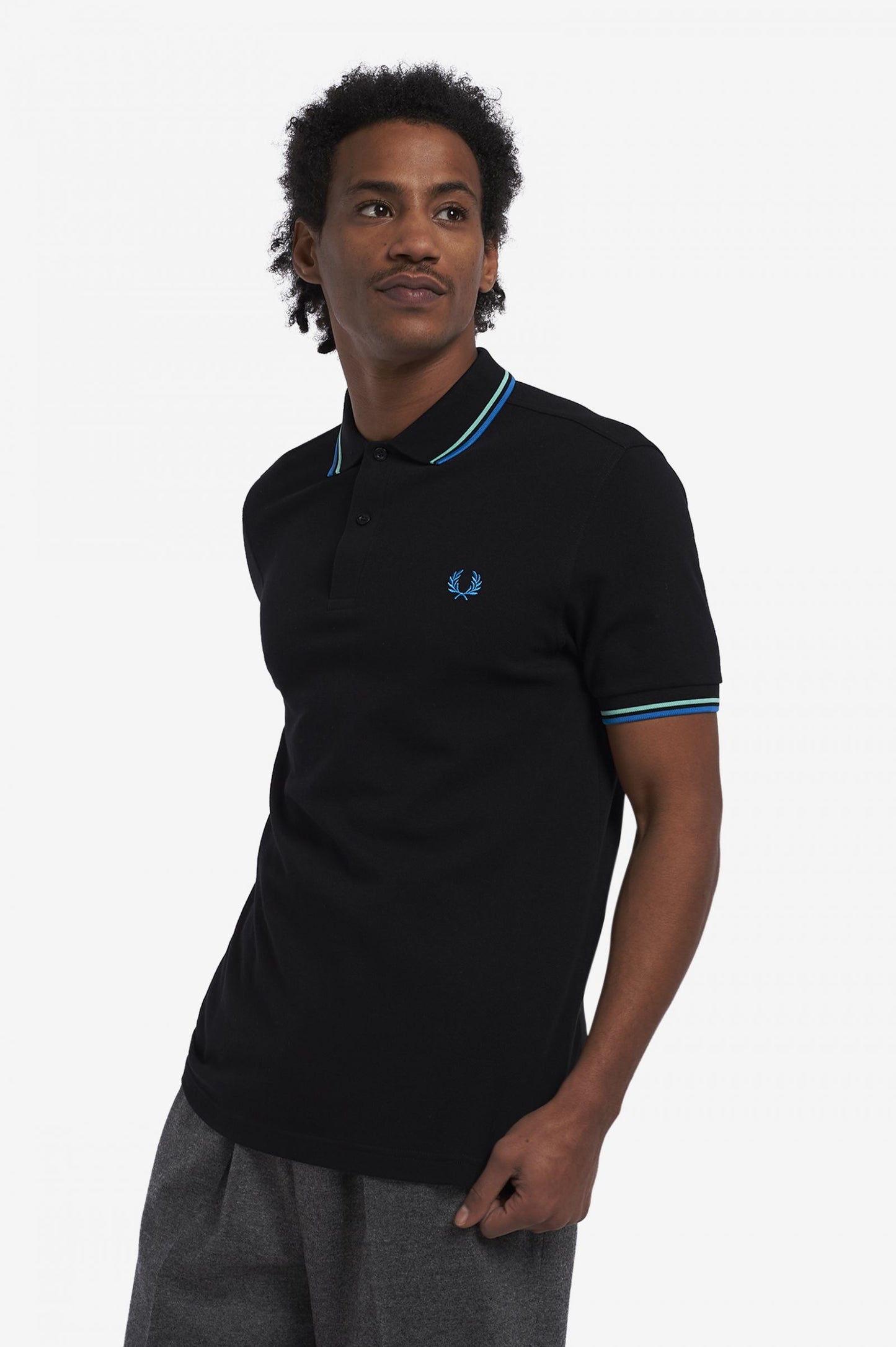 Fred Perry Polo M3600 Black / Wasabi / Vintage Sky