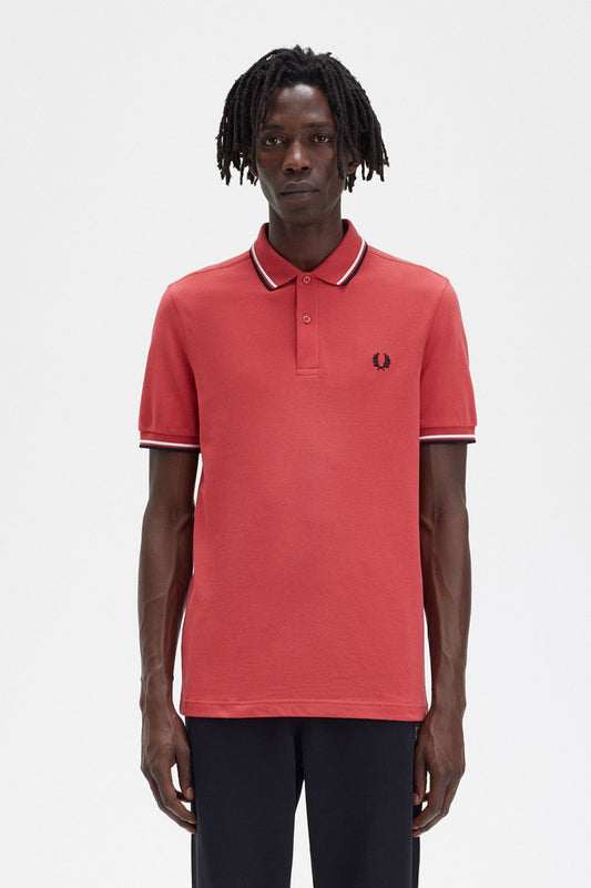 Fred Perry Polo M3600 Washed Red / Snow White / Black