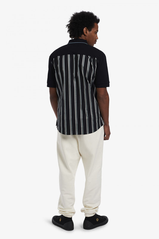 Fred Perry Stripe Panel Polo Shirt Black