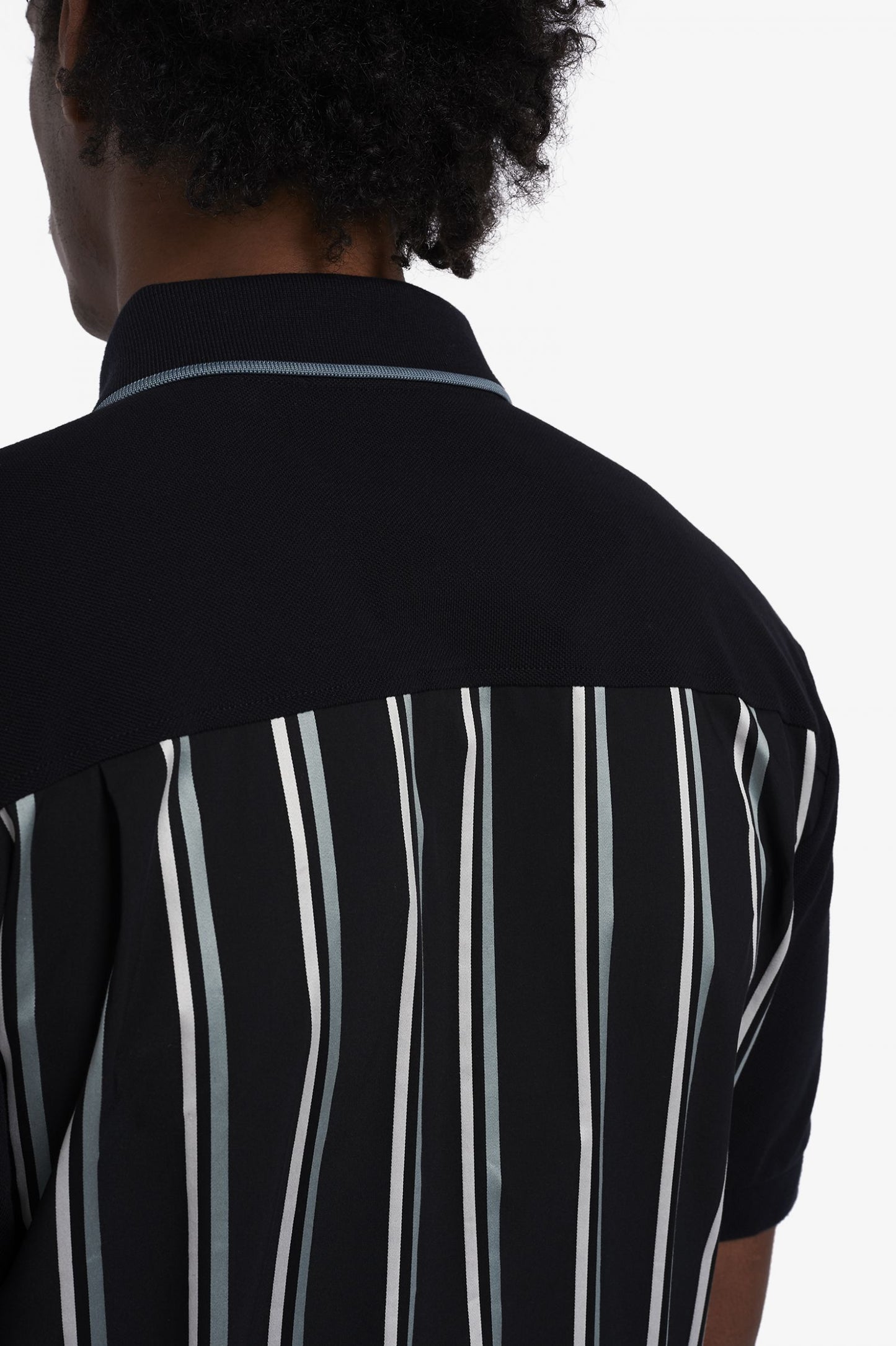 Fred Perry Stripe Panel Polo Shirt Black