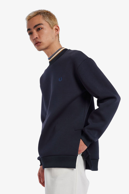 Fred Perry Knitted Rib Sweatshirt Navy