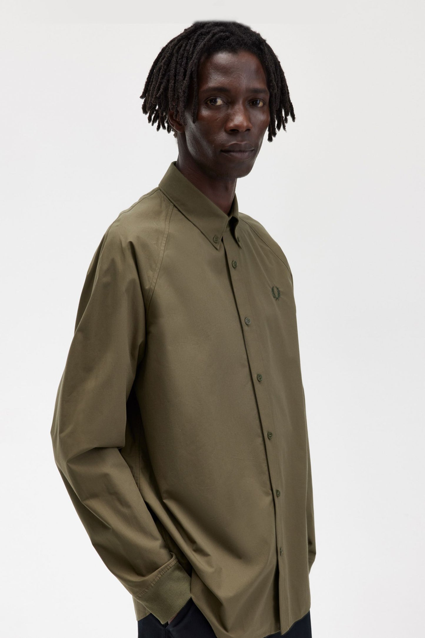 Fred Perry Rib Cuff Shirt Uniform Green