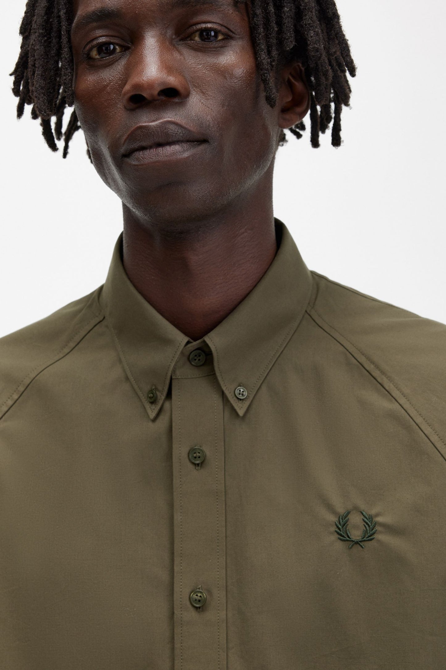 Fred Perry Rib Cuff Shirt Uniform Green