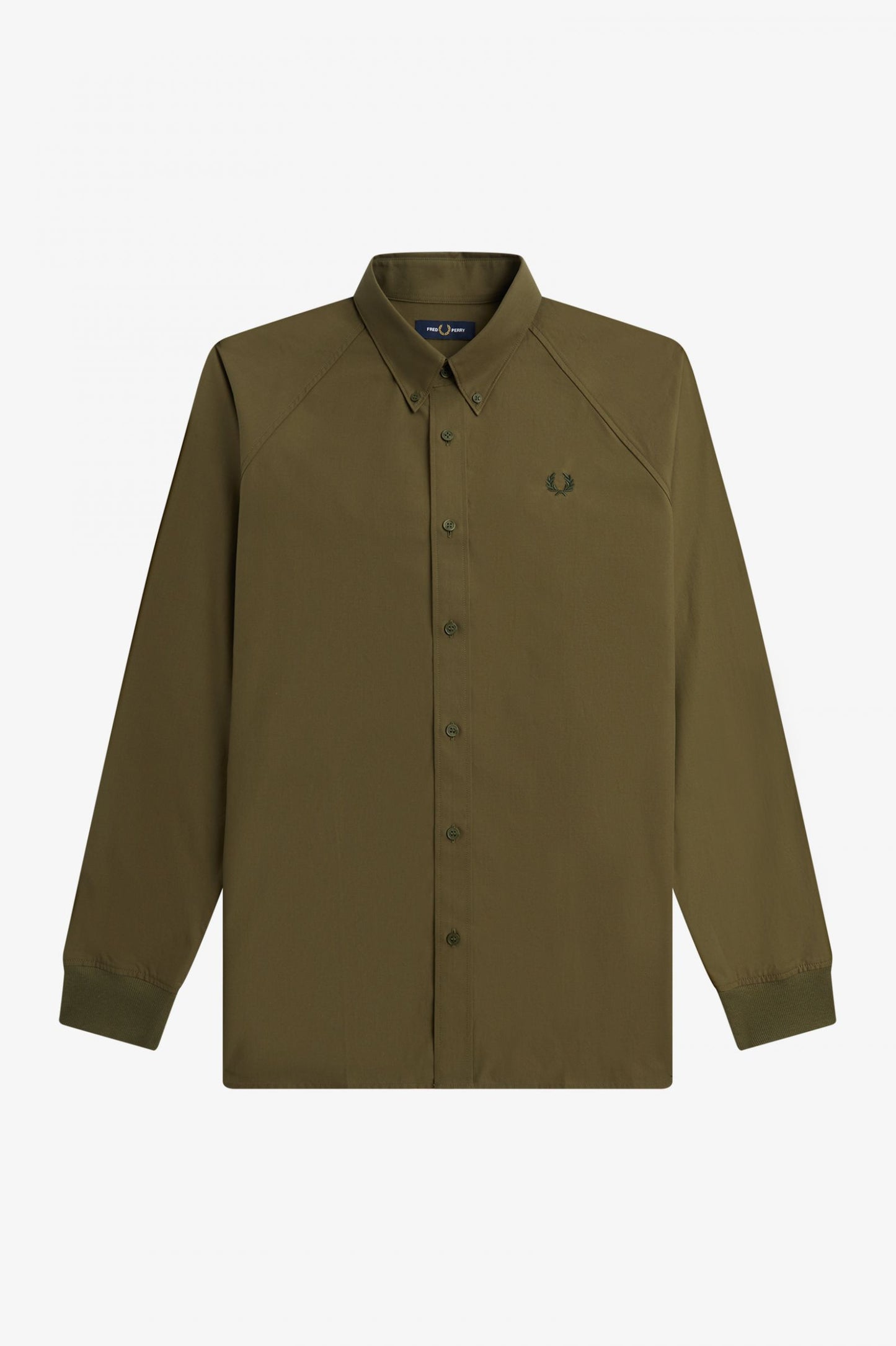 Fred Perry Rib Cuff Shirt Uniform Green