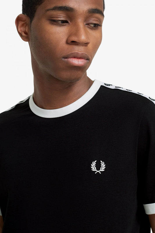 Fred Perry Taped Ringer T-Shirt Black