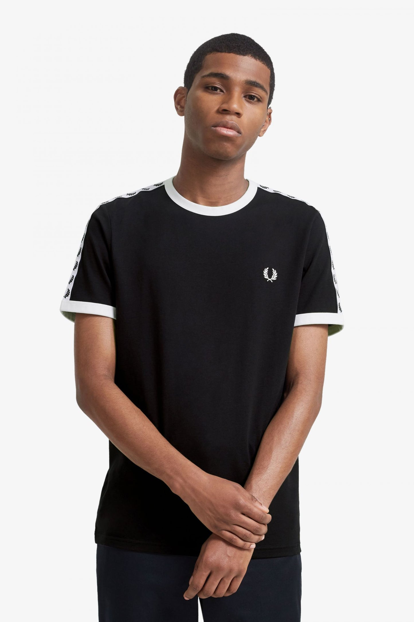 Fred Perry Taped Ringer T-Shirt Black