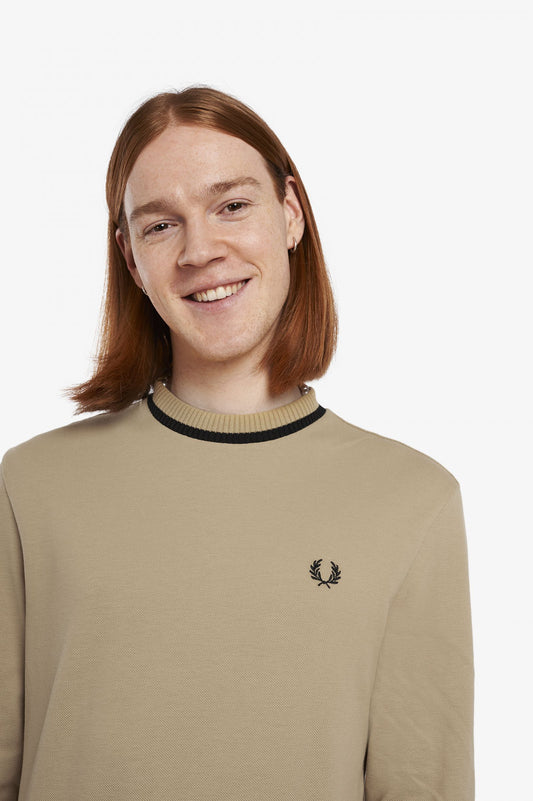 Fred Perry Long Sleeve Piqué T-Shirt Desert