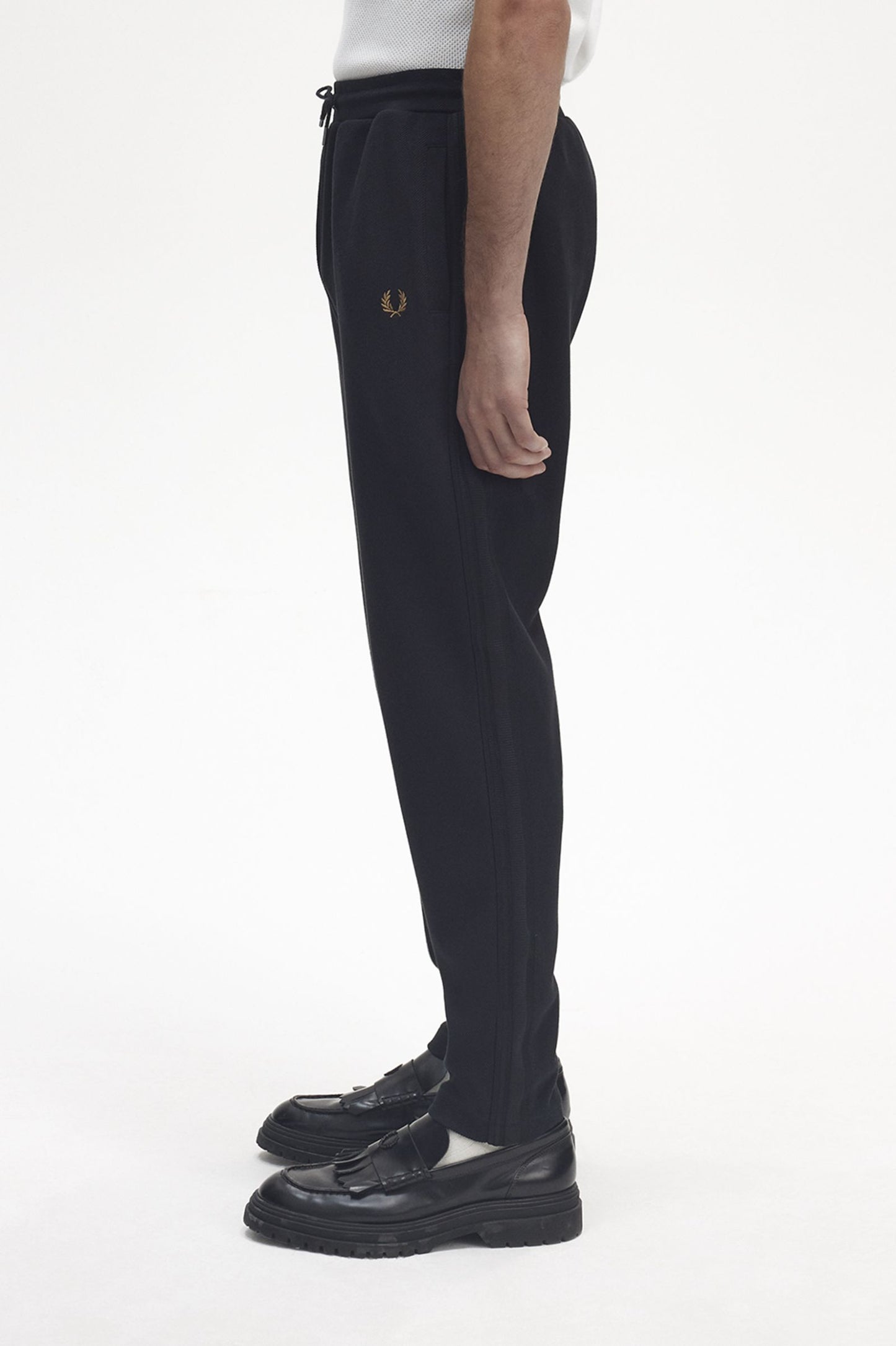 Fred Perry Knitted Taped Track Pants Black