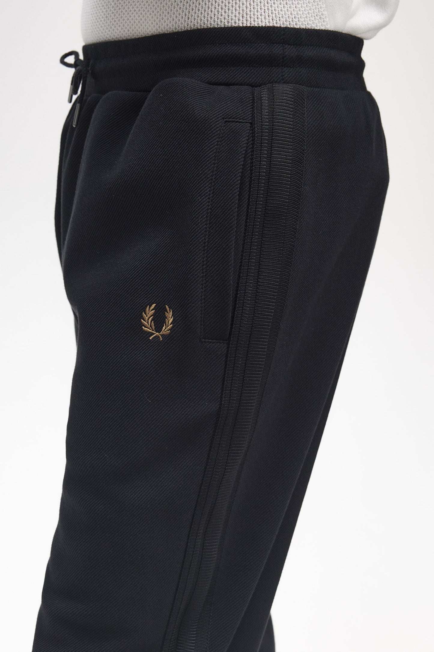 Fred Perry Knitted Taped Track Pants Black