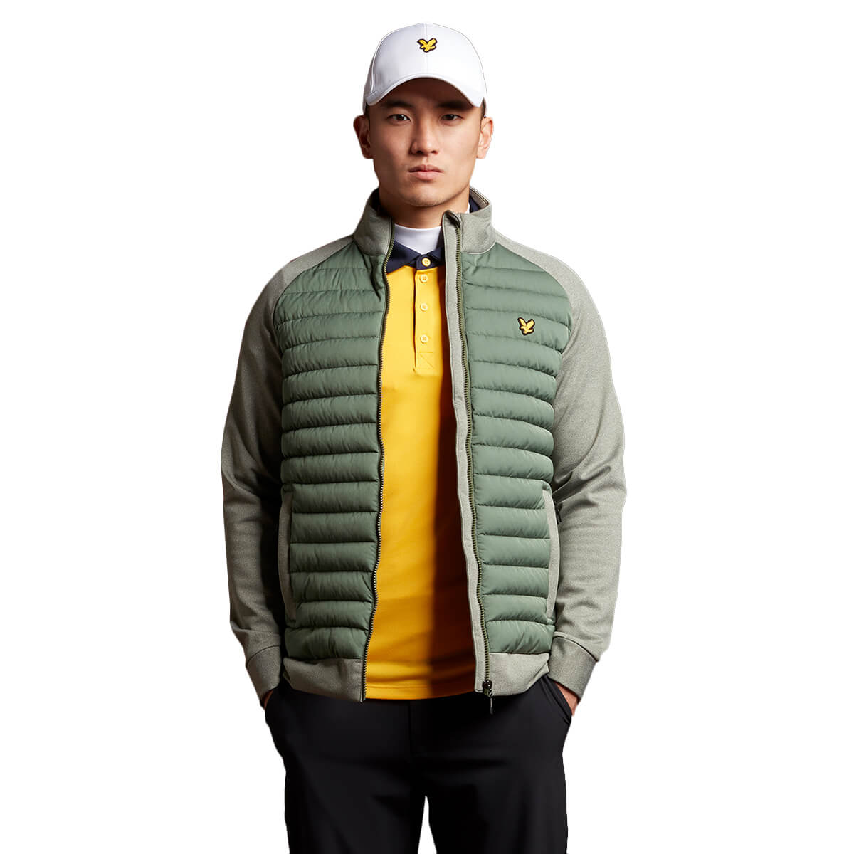 Lyle & Scott Mens Quilted Jacket Green / Grey